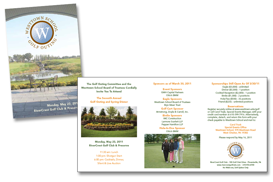 Westtown School Golf and Tennis Outing invitation
